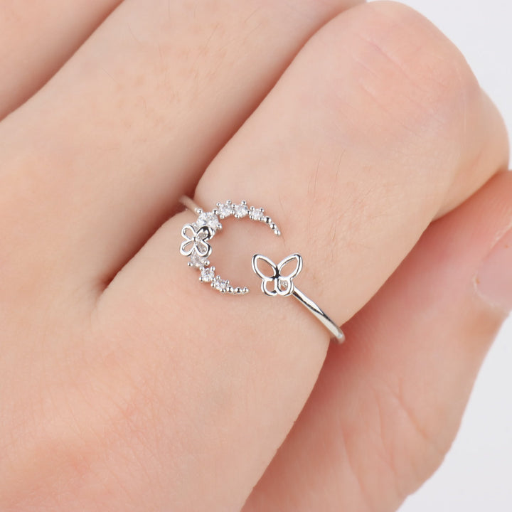 Crescent Butterfly Ring - OhmoJewelry