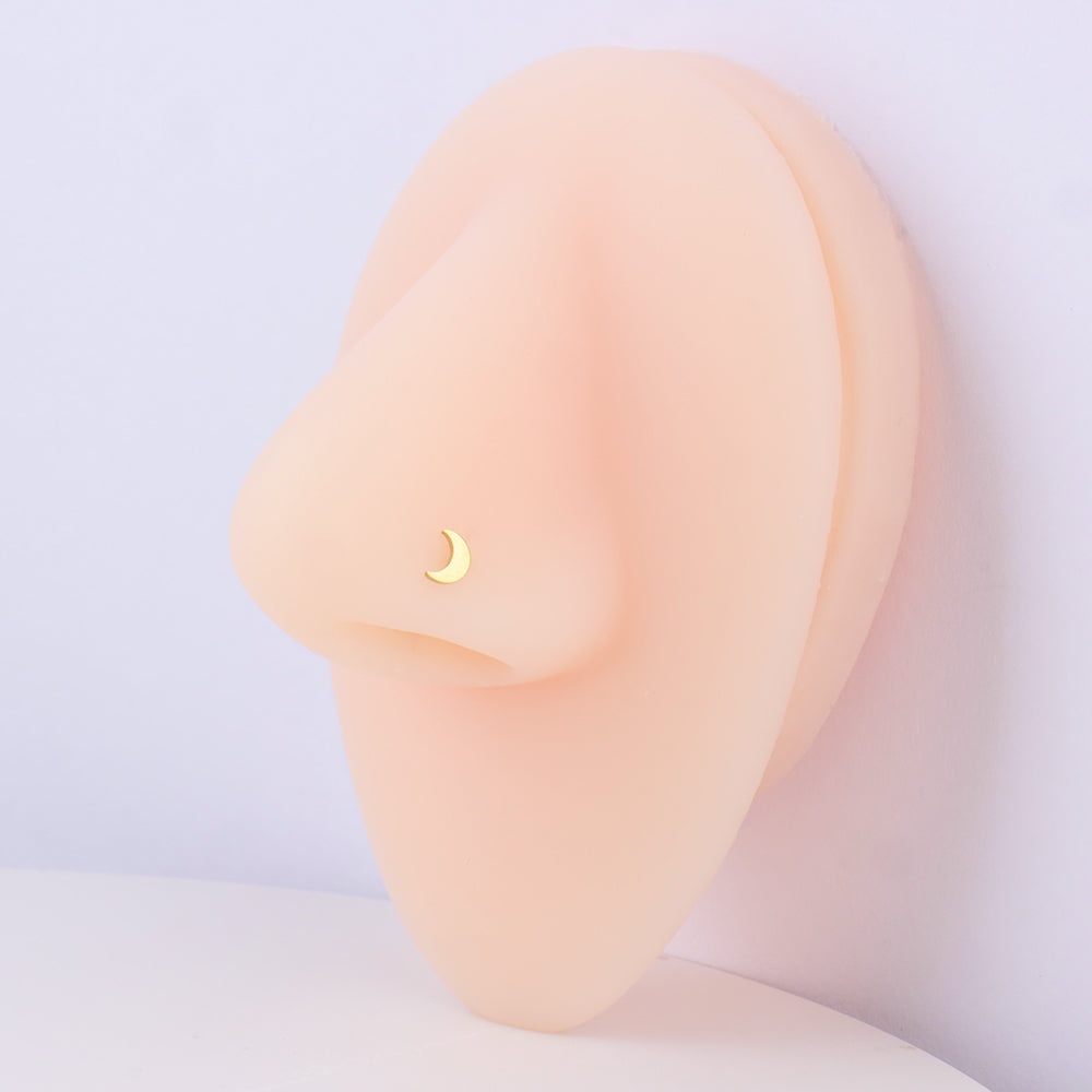 Crescent Moon Nose Stud - OhmoJewelry
