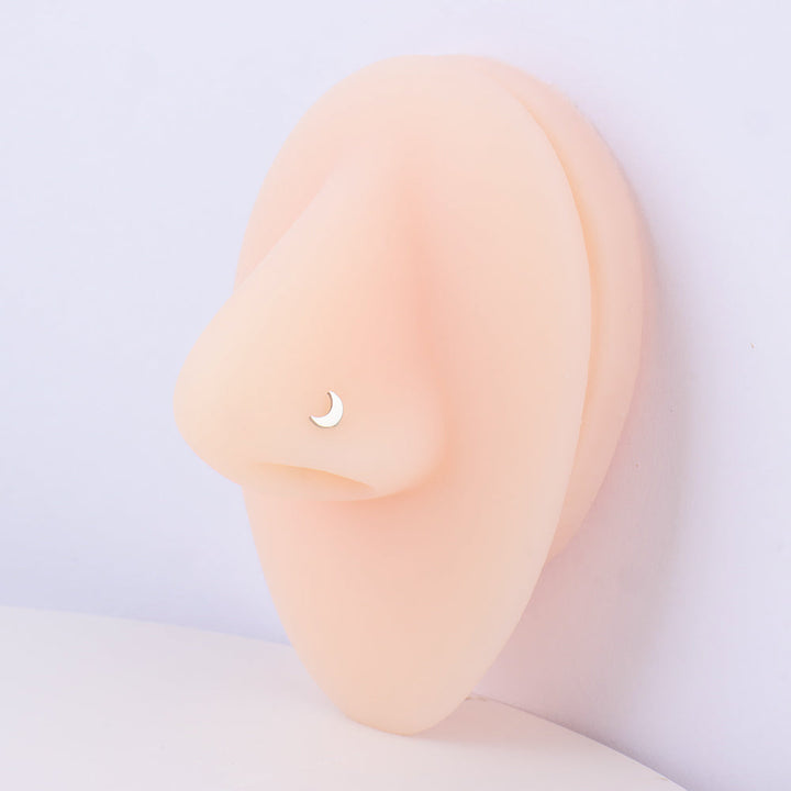 Crescent Moon Nose Stud - OhmoJewelry