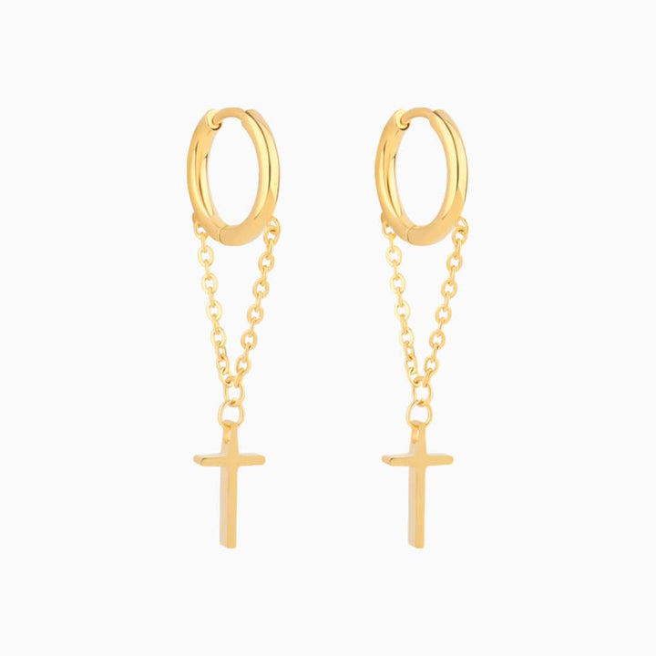 Cross Chain Earrings - OhmoJewelry