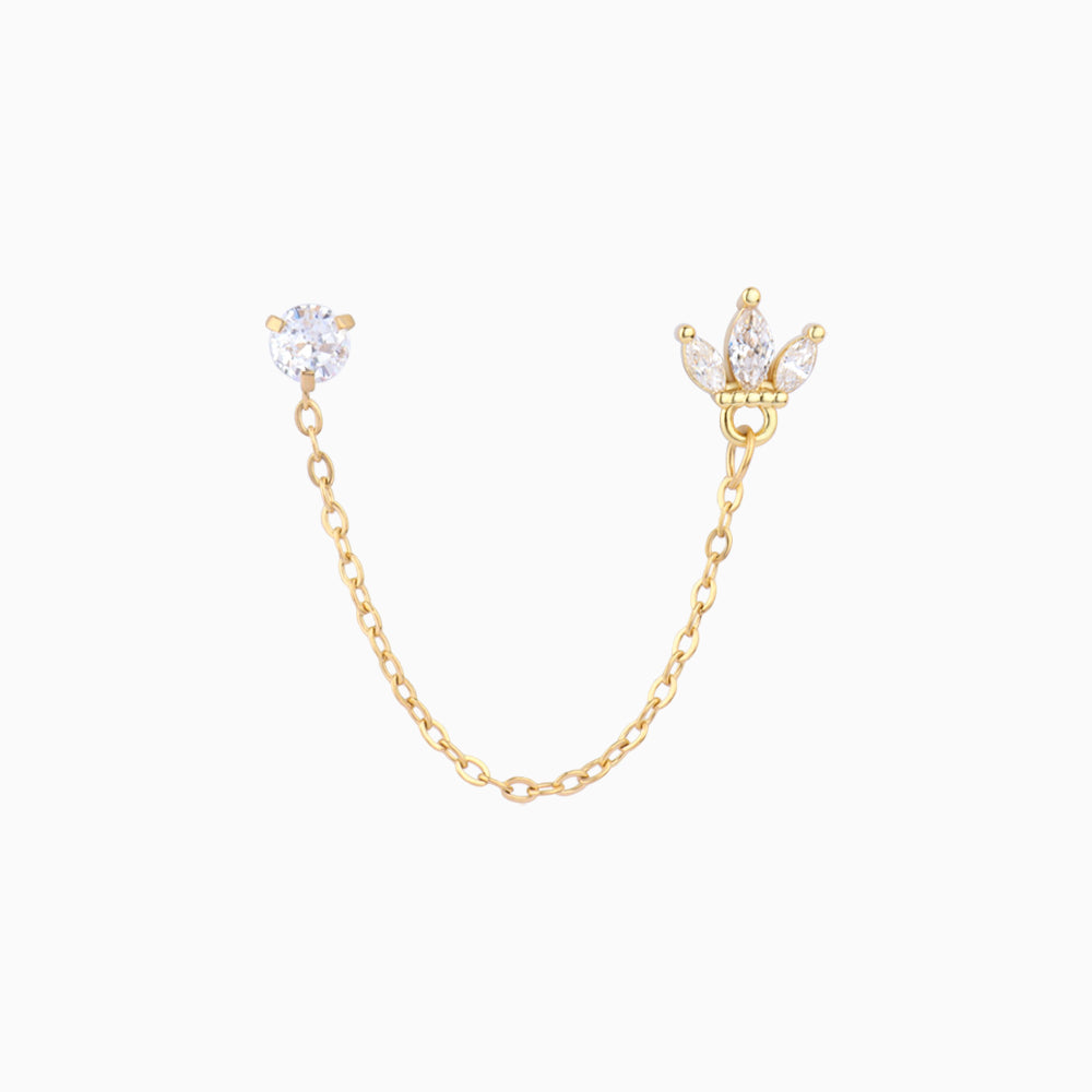 Crown Chain Earring - OhmoJewelry