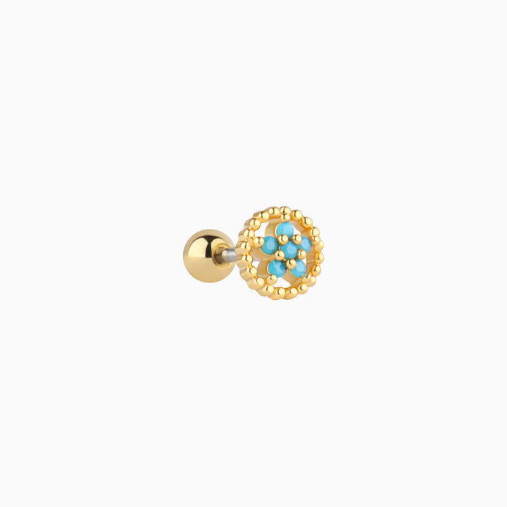 Delicate Turquoise Flower Stud - OhmoJewelry
