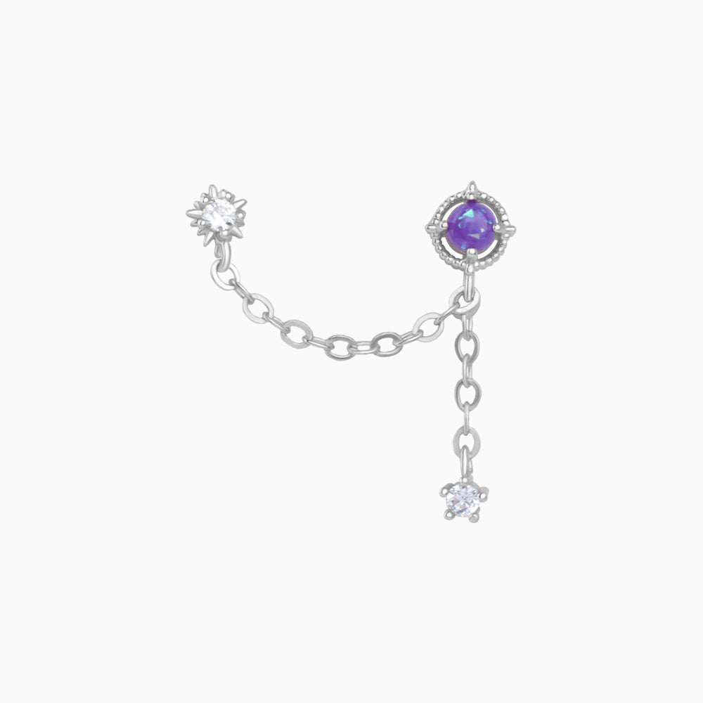 Mystery Purple Opal Chain Earring - OhmoJewelry