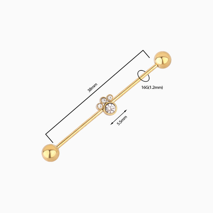 Paw Industrial Barbell - OhmoJewelry