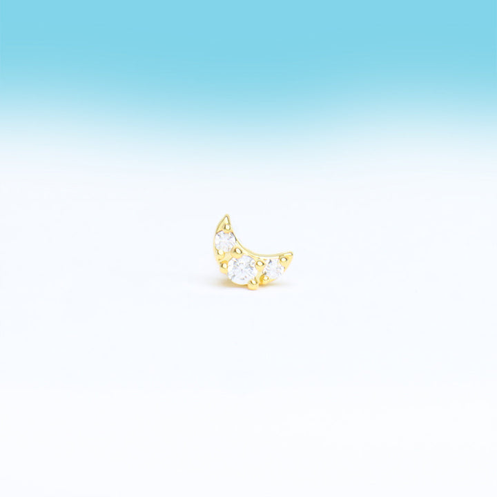 Petite Crescent Mmoon Stud - OhmoJewelry