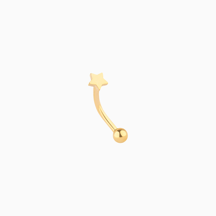 Simple Star Curved Barbell - OhmoJewelry