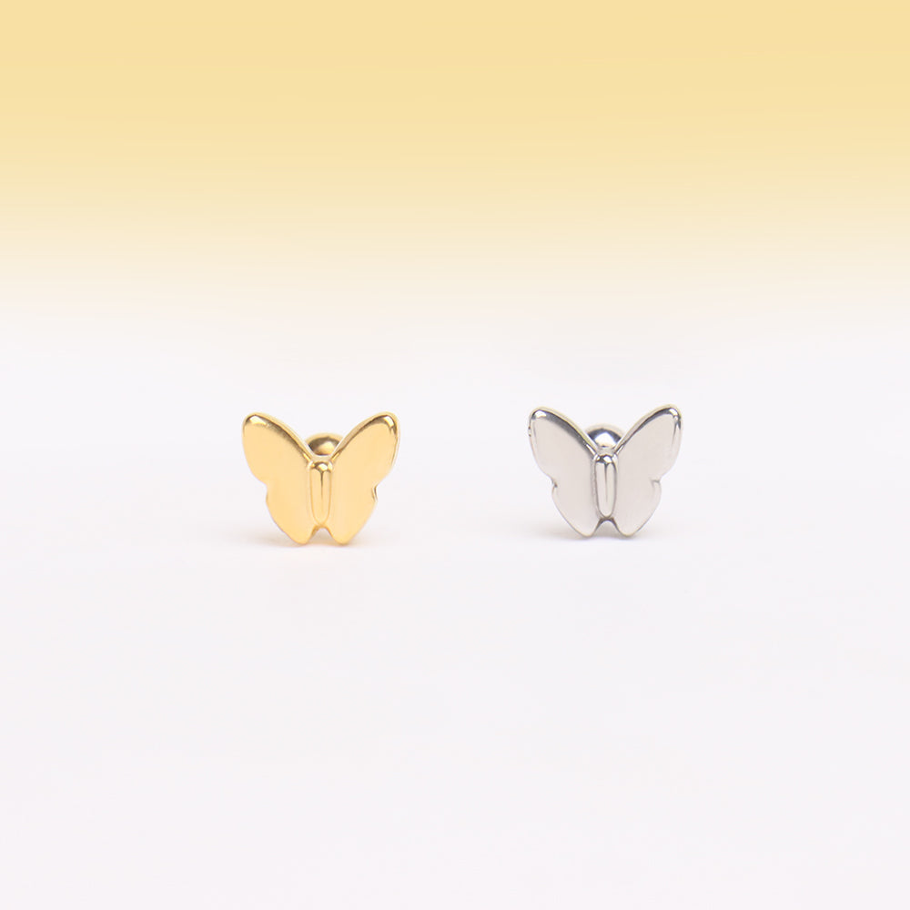 Simple Thick Butterfly Stud - OhmoJewelry