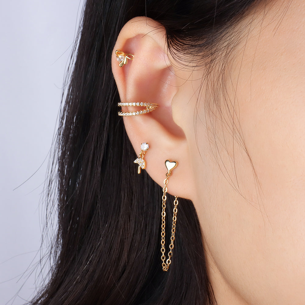Sparkling Double Layer Ear Cuff - OhmoJewelry