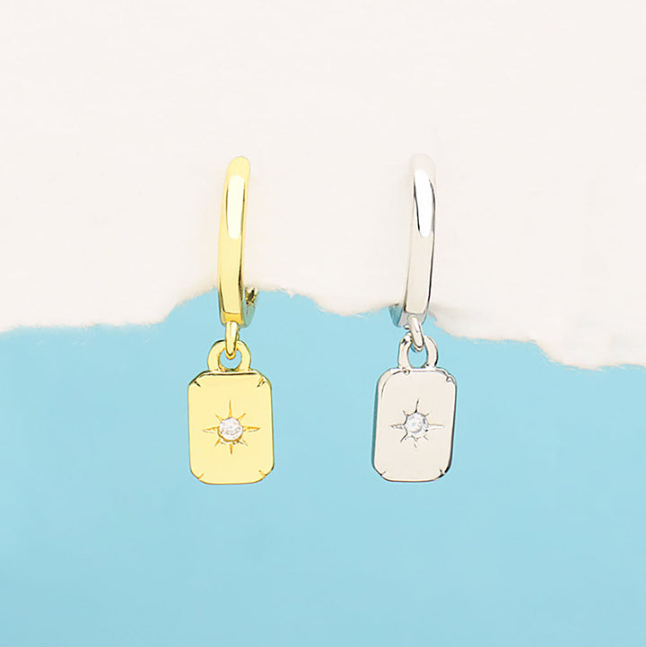 Star Square Drop Earring - OhmoJewelry