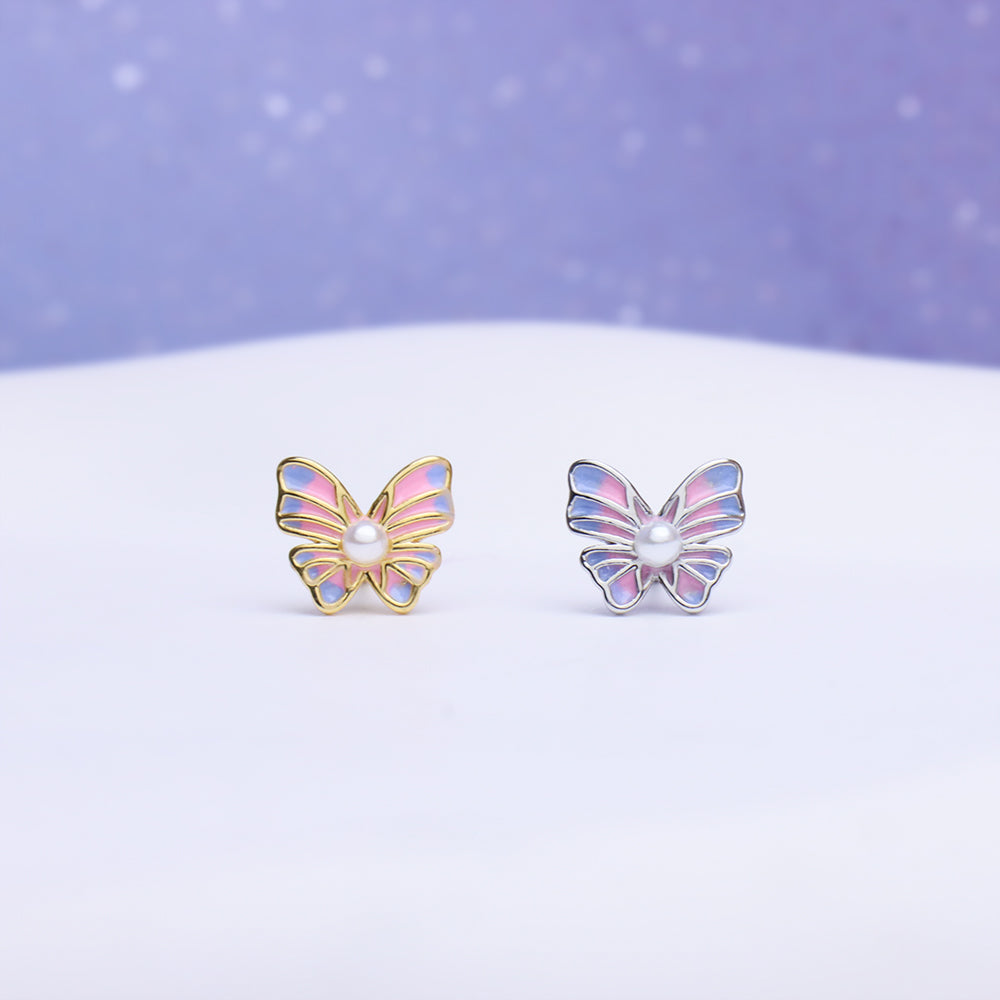 🦋Sweet Pearl Butterfly Stud - OhmoJewelry