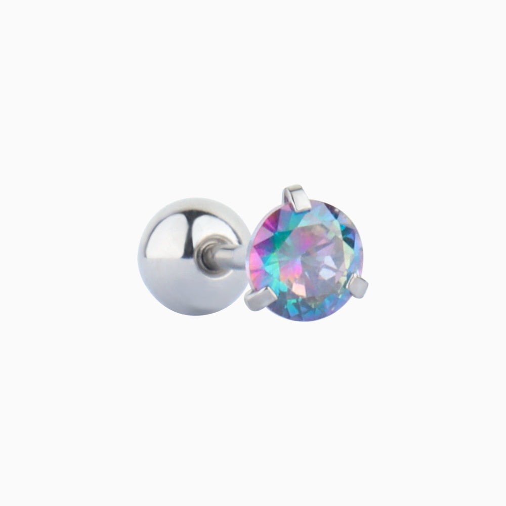Colorful Round Gemstone Stud - OhmoJewelry