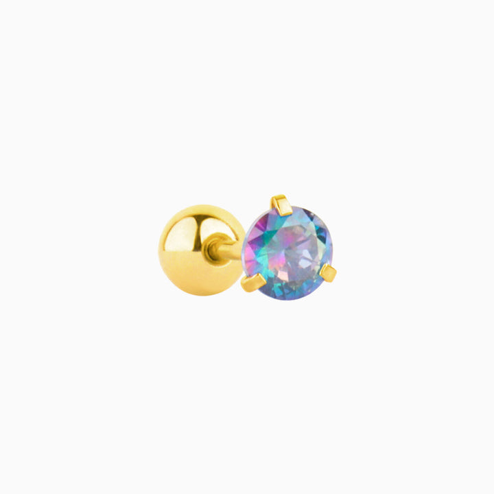 Colorful Round Gemstone Stud - OhmoJewelry