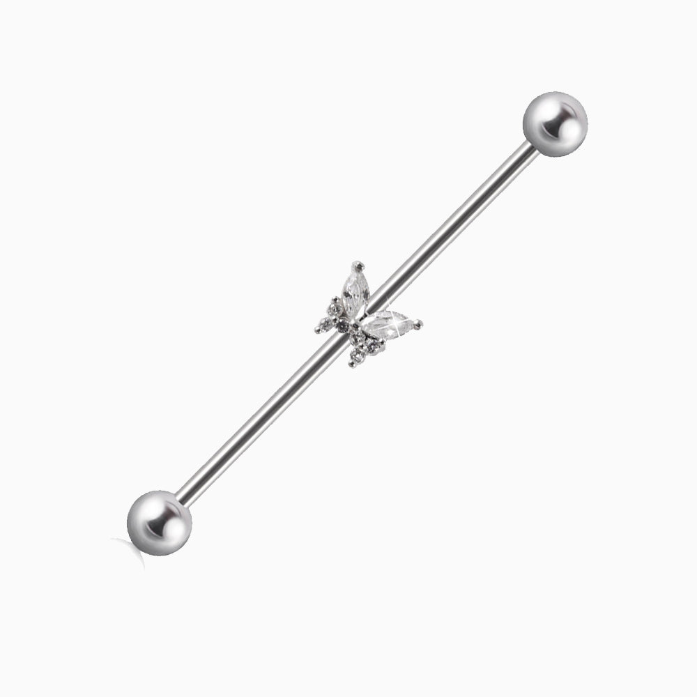 Beautiful Butterfly Industrial Barbell - OhmoJewelry