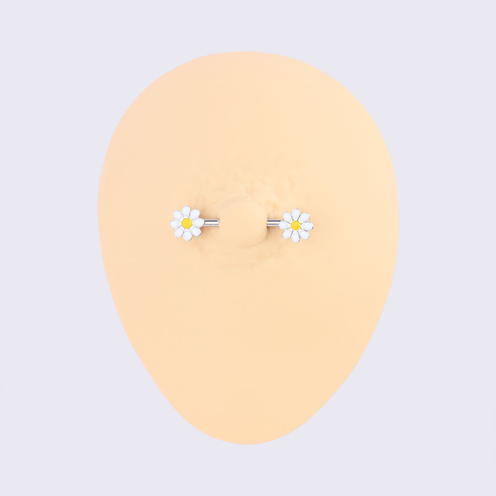 BR2401006 Flower Nipple Rings - OhmoJewelry