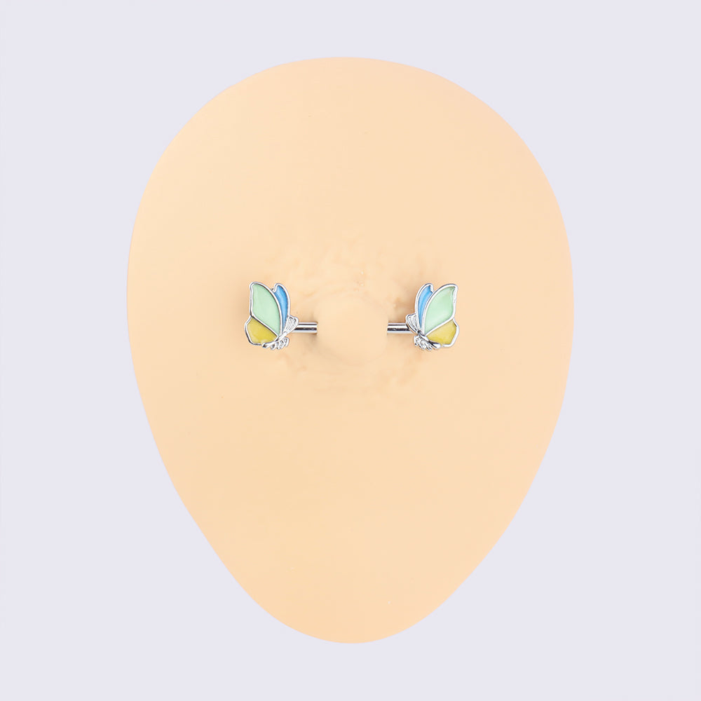 BR2401008 Butterfly Nipple Rings - OhmoJewelry