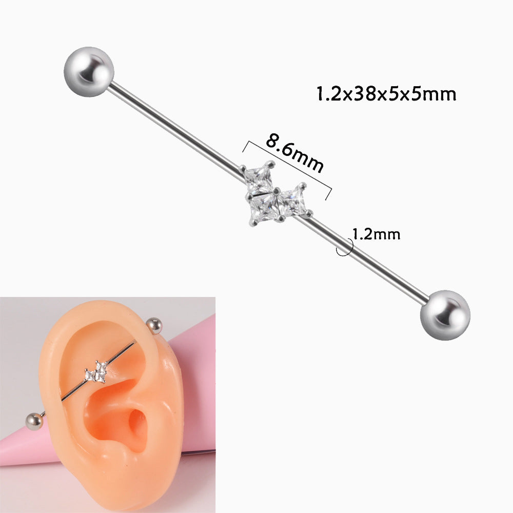 Sparkling Love Industrial Barbell - OhmoJewelry