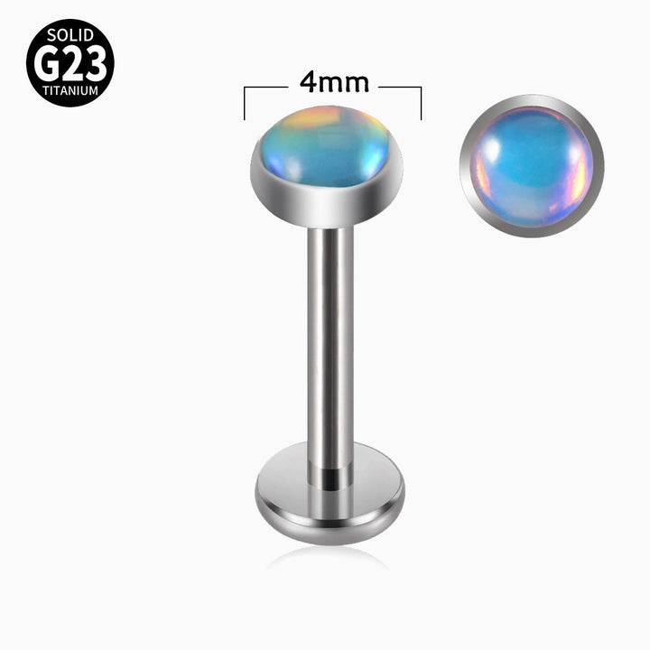 Titanium Opal Labret Lip Stud - OhmoJewelry