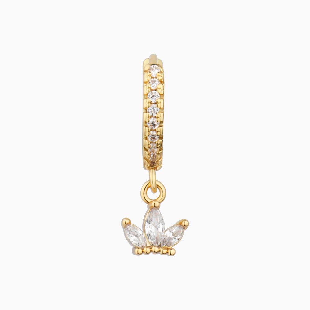 Diamond Crown Hoop Earring - OhmoJewelry