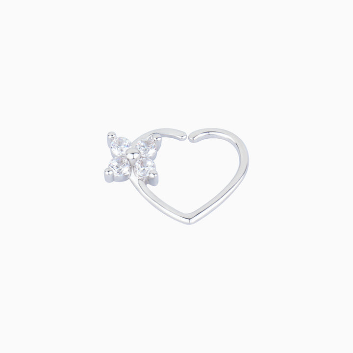 Flower Heart Circle Ring - OhmoJewelry